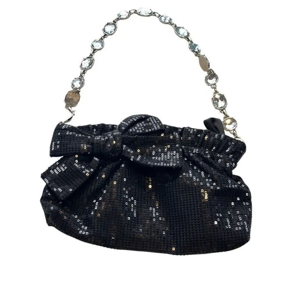 White House, black market, black sequin bag